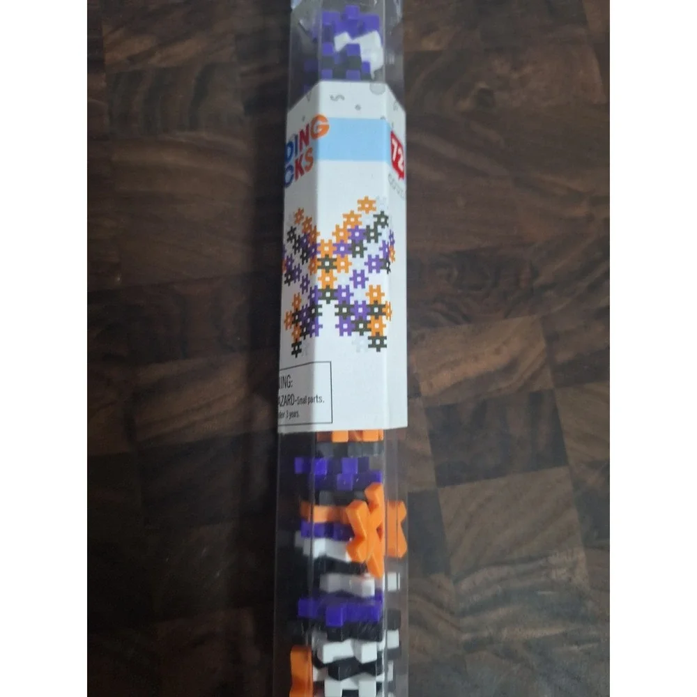 Mini Building Blocks Tube 72 Pc Halloween Colors Purple Orange Black White Set